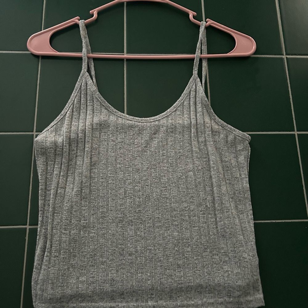 SHEIN Gray Ribbed Fitted Camisole